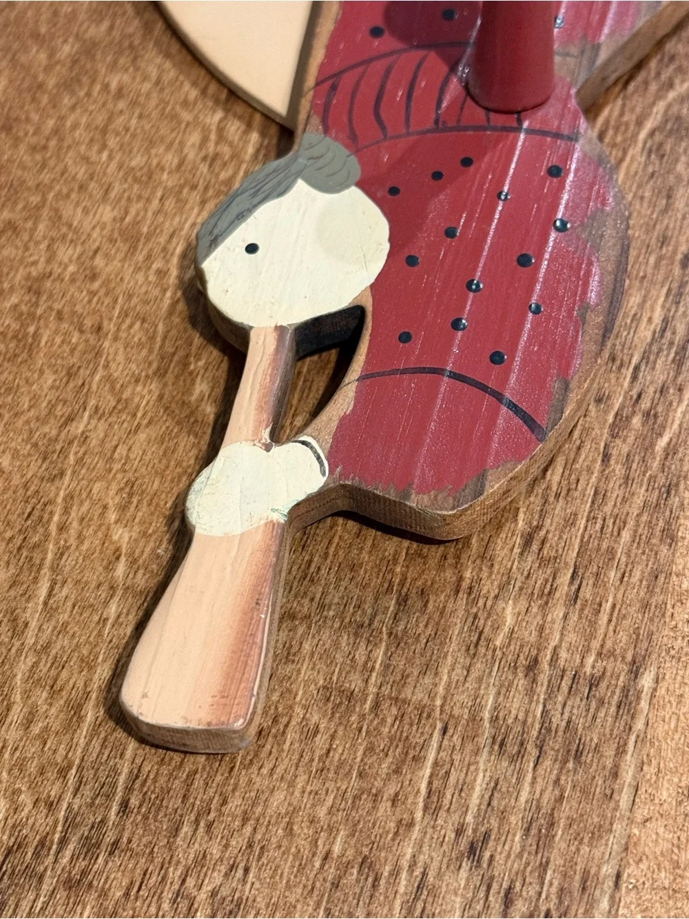 Vintage Wooden Angel Folk Art Wall Decor With Pegs